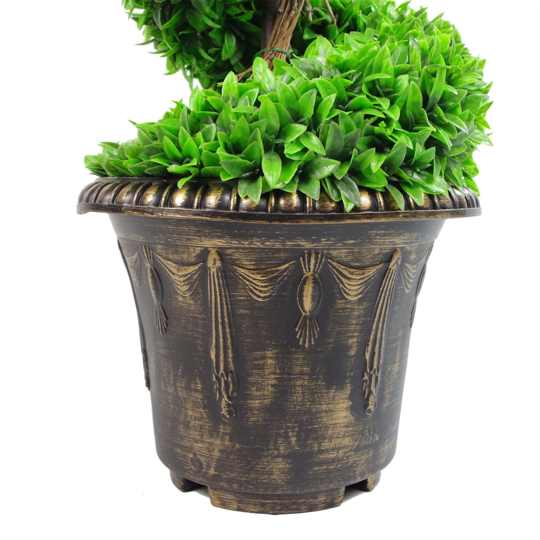 120cm Artificial Green Large Botanik Spiral with Decorative Planter - Premium Quality