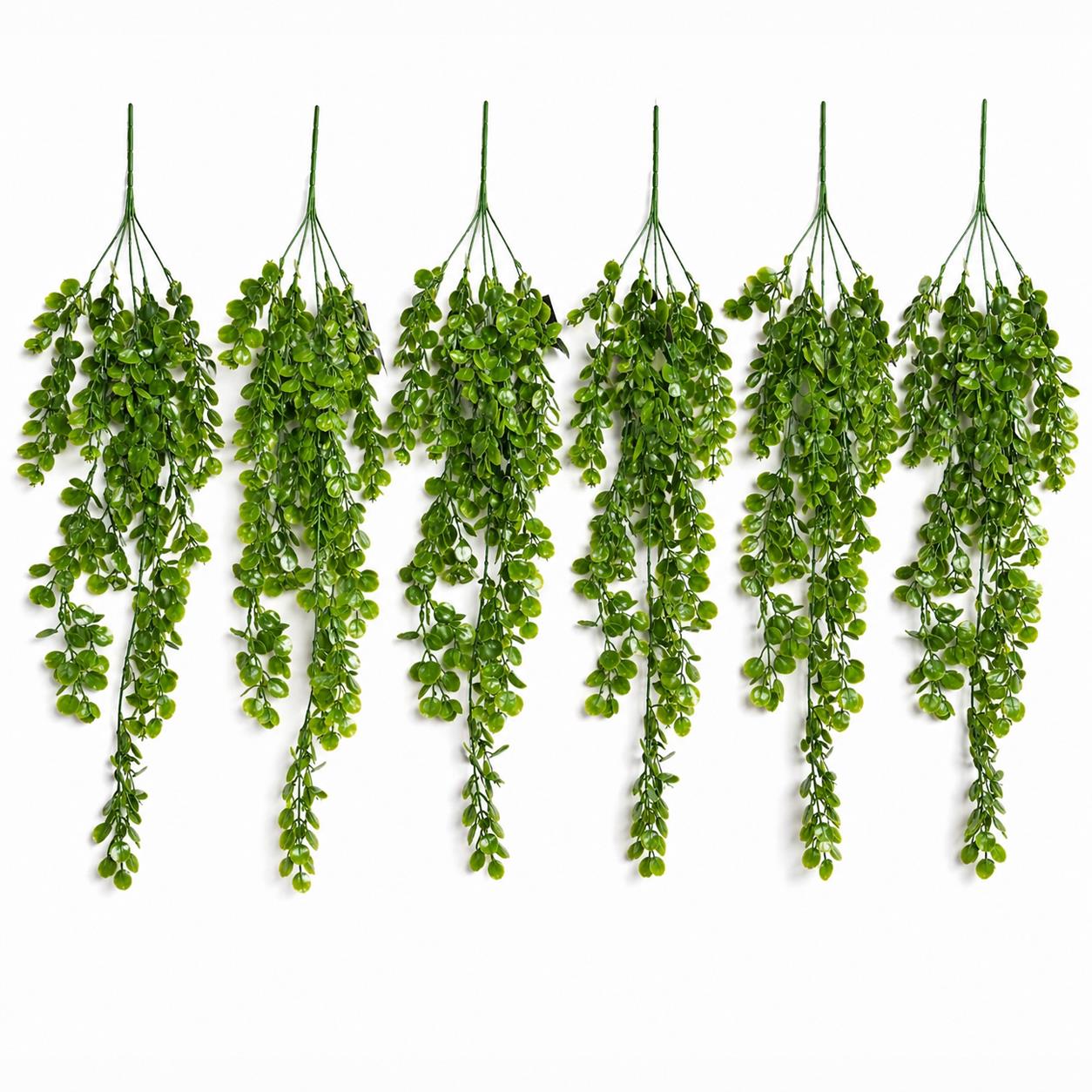75cm Artificial Trailing Round Botanik Hanging Foliage Plant - Classic Gloss Green - Premium Quality