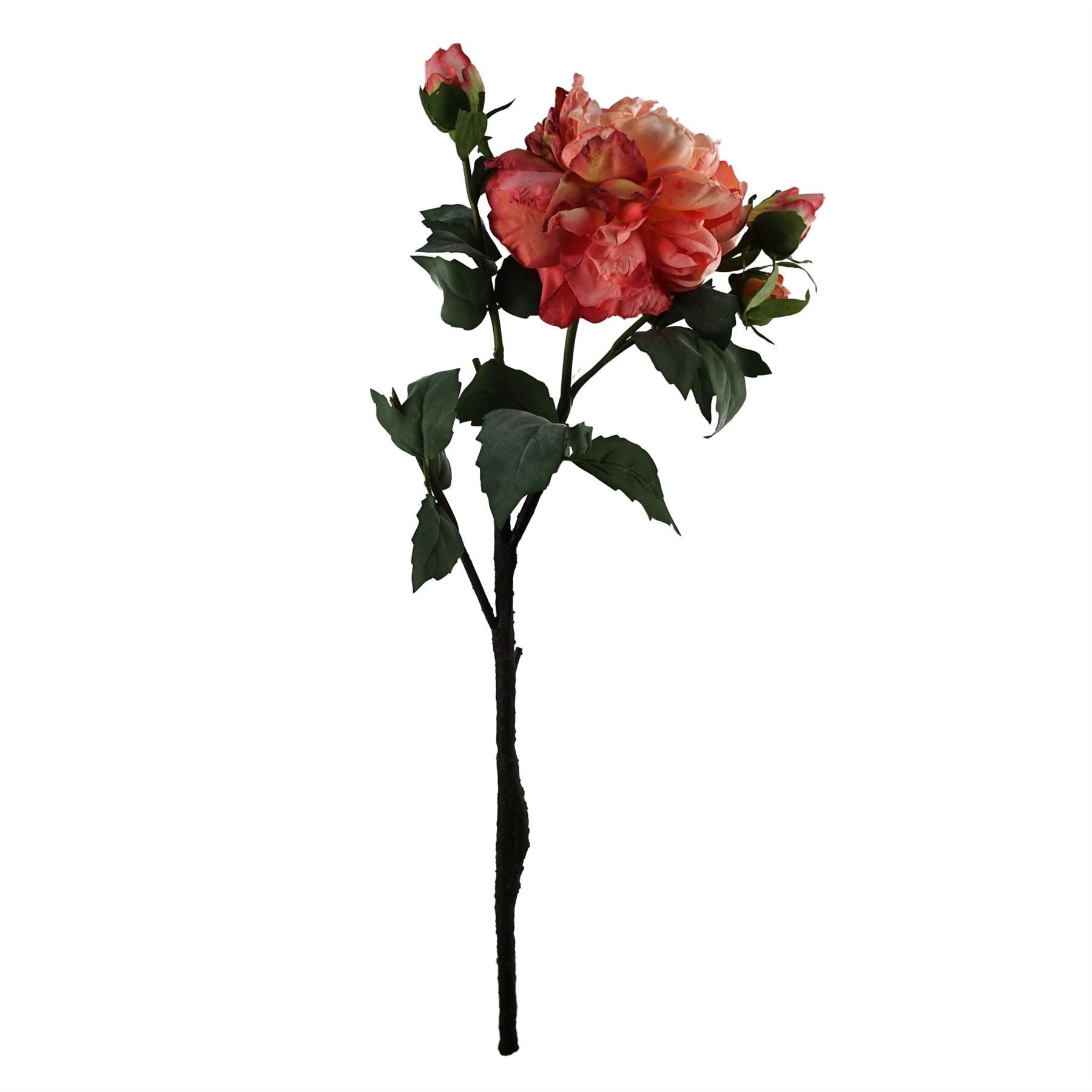 65cm Artificial Mixed Peonies Glass Vase - Premium Quality