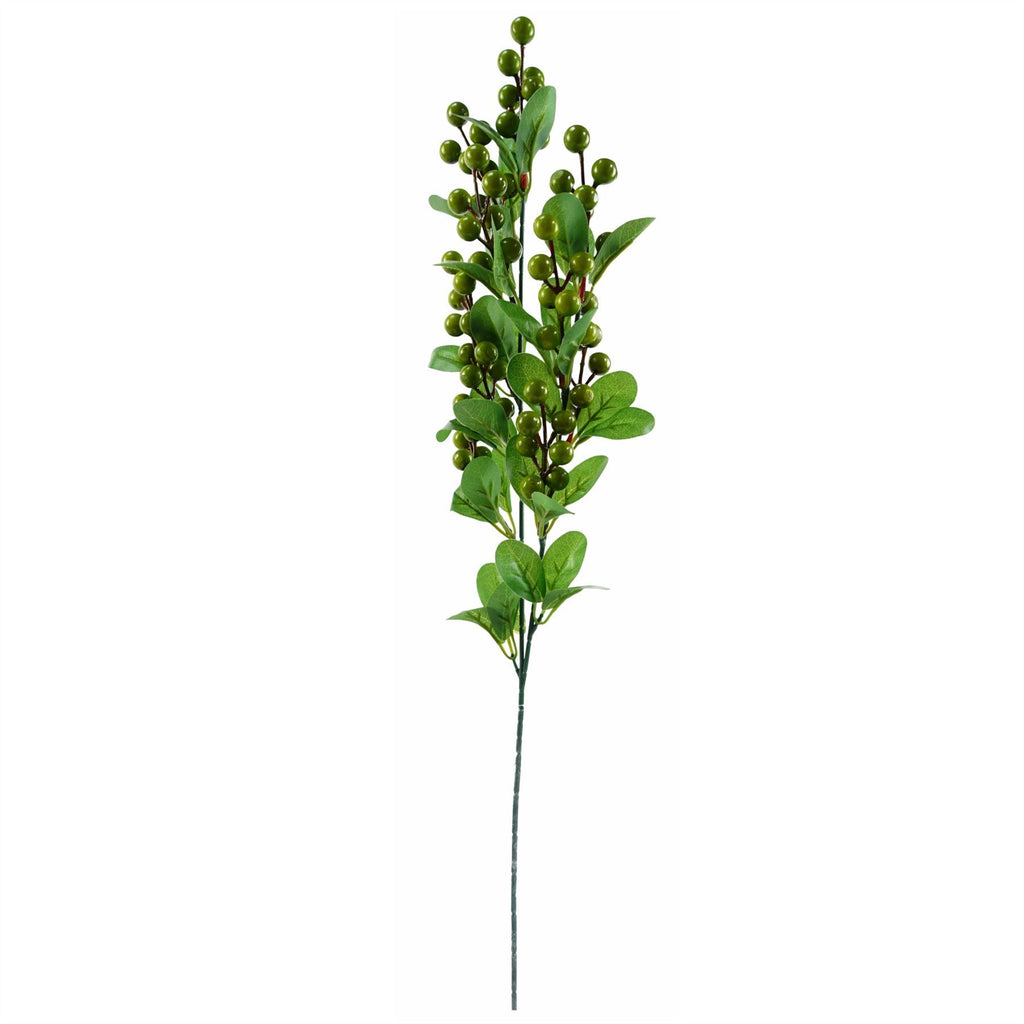60cm Artificial Berry Delphinium Cream Flower Mix Glass Vase - Premium Quality