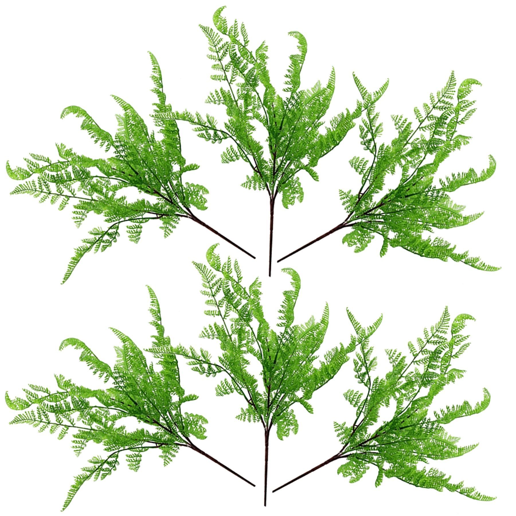 Artificial 6 x 50cm Southern Wood Fern Bush Dark Green Plant - Premium Quality
