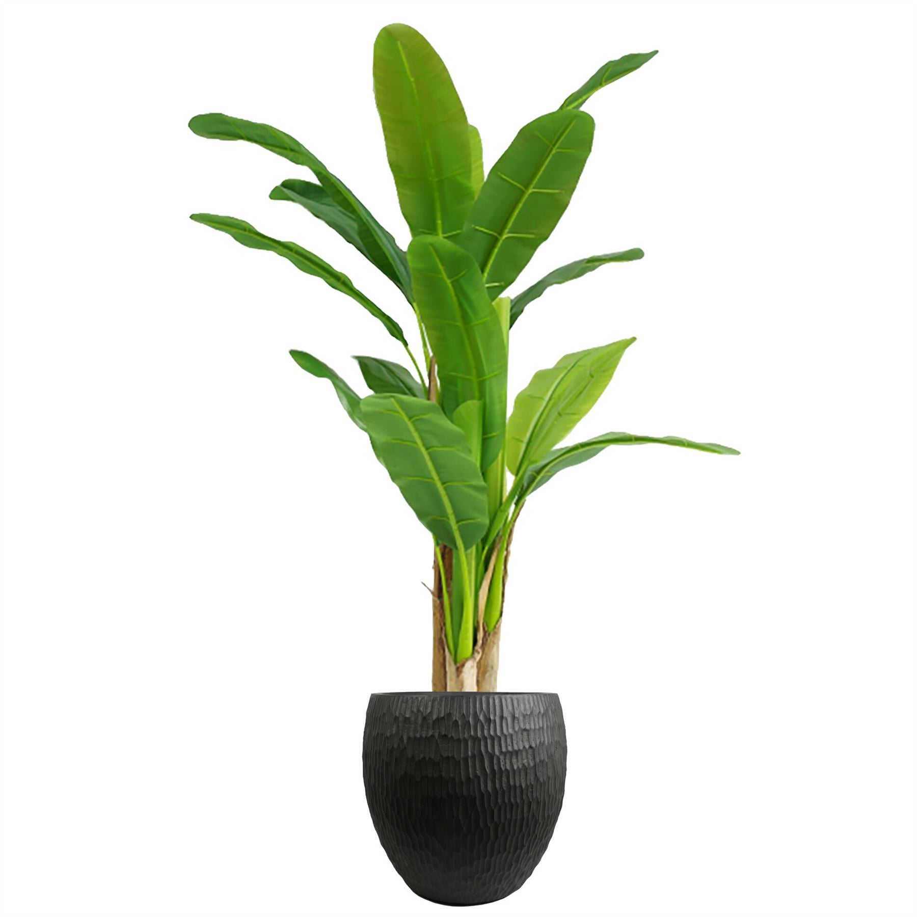 43cm Inoke Embossed Large Grey Composite Planter Plant Pot - Premium Quality