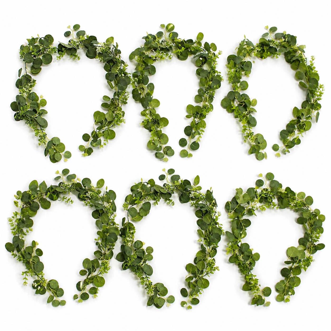 160cm Artificial Eucalyptus Garland with Mixed Foliage - Premium Quality