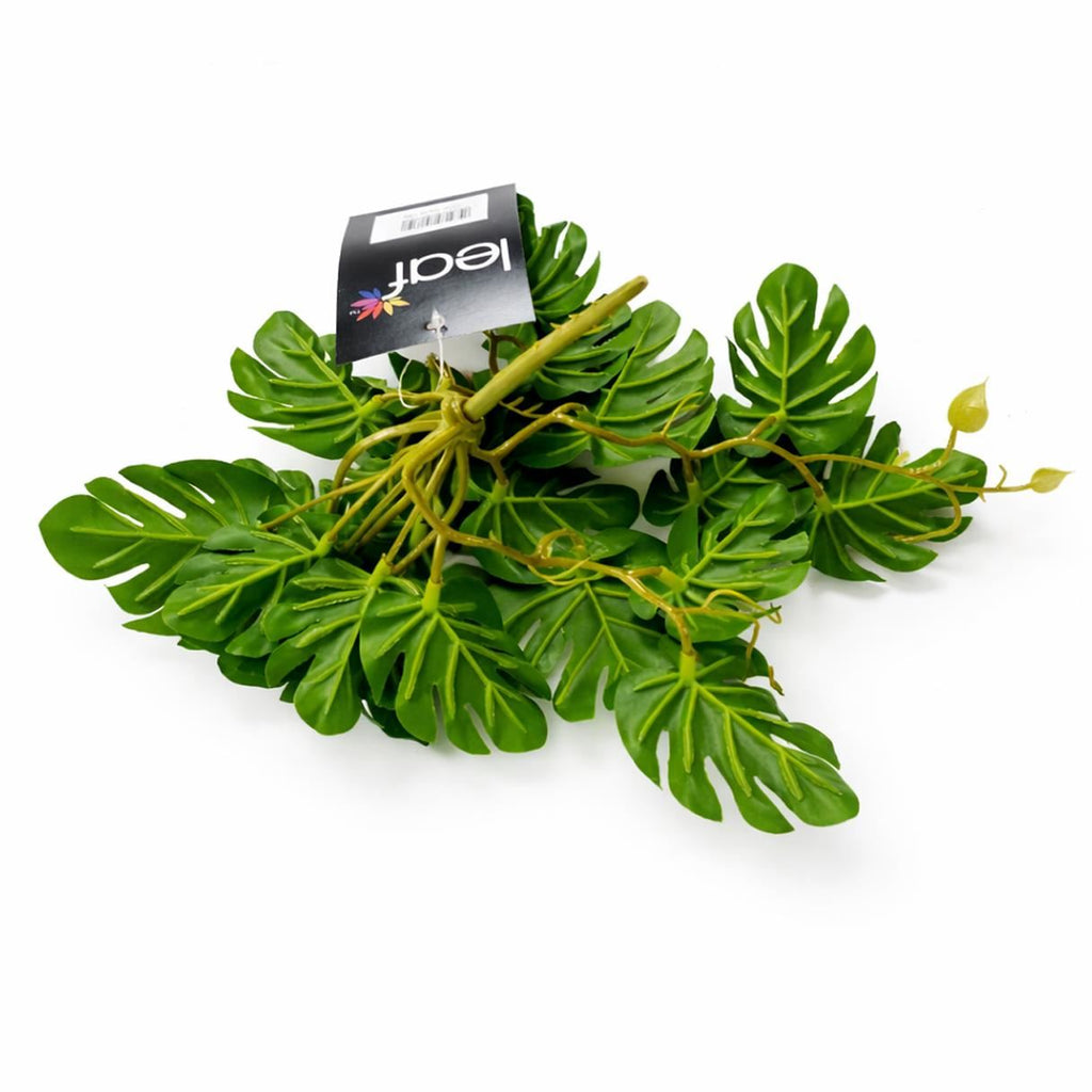 25cm Artificial Realistic Monstera Stem Plant - Dark Green - Premium Quality