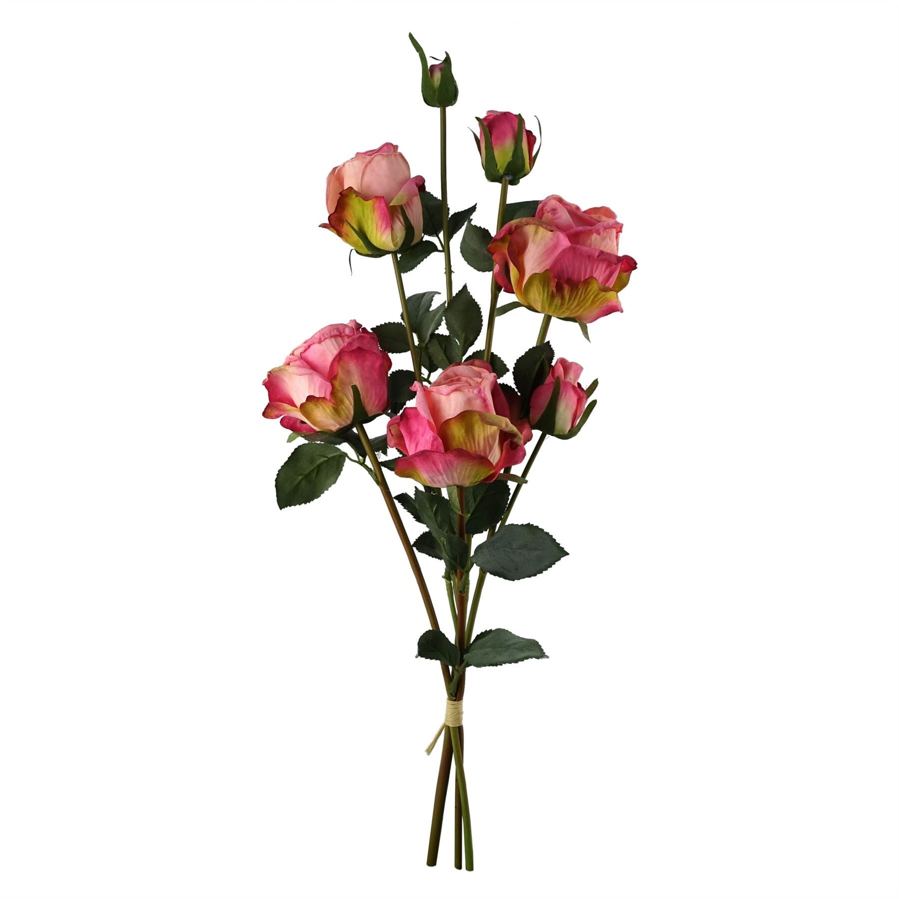 60cm Pink Rose Artificial Flower Display Glass Vase - Premium Quality