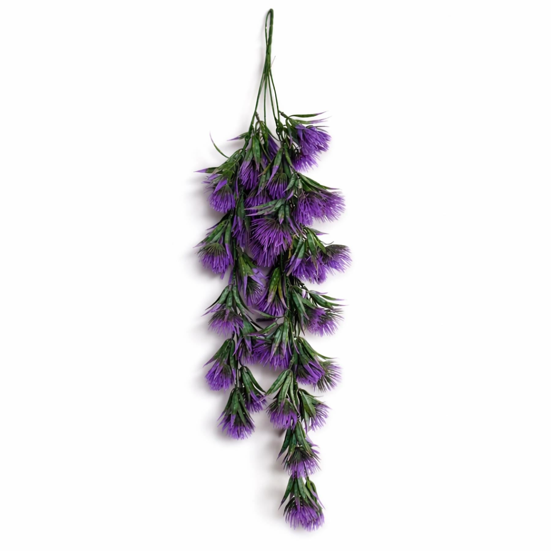 75cm Artificial Purple Thistle Trailing Hanging Plant Faux Floral - Premium Quality