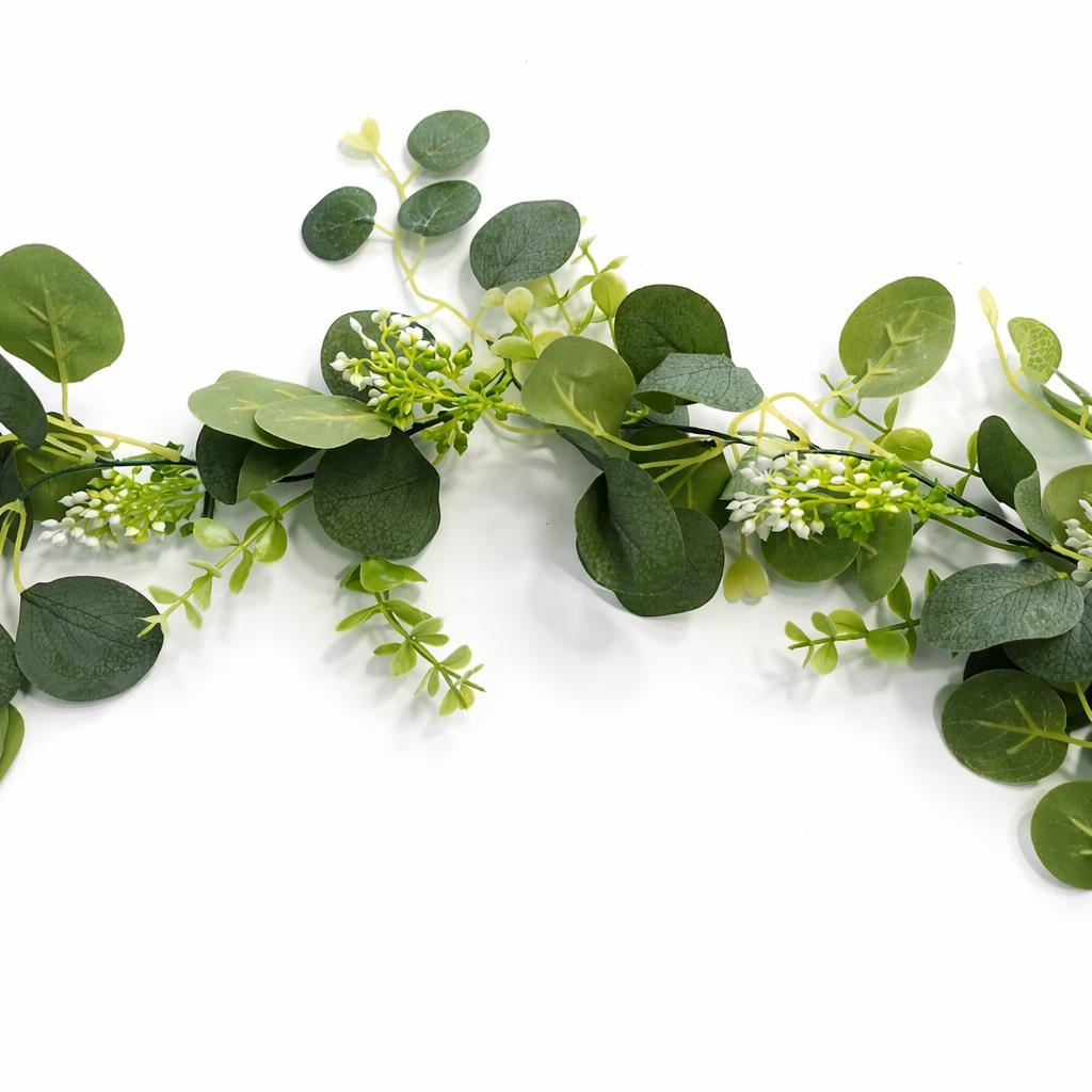 160cm Artificial Eucalyptus Garland with Mixed Foliage - Premium Quality