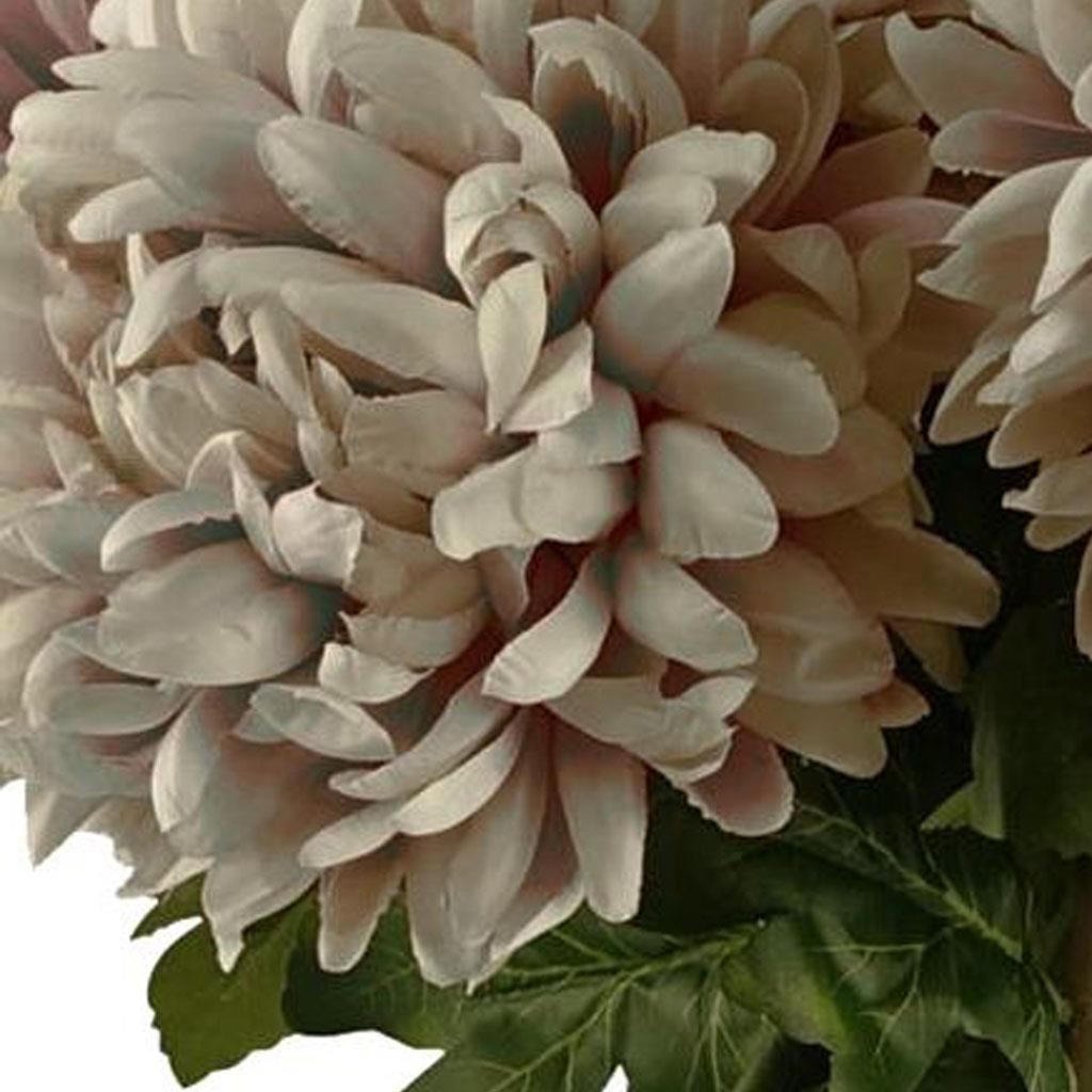 Artificial Pack of 6 x 75cm Extra Large Reflex Chrysanthemum - Mushroom - Premium Quality