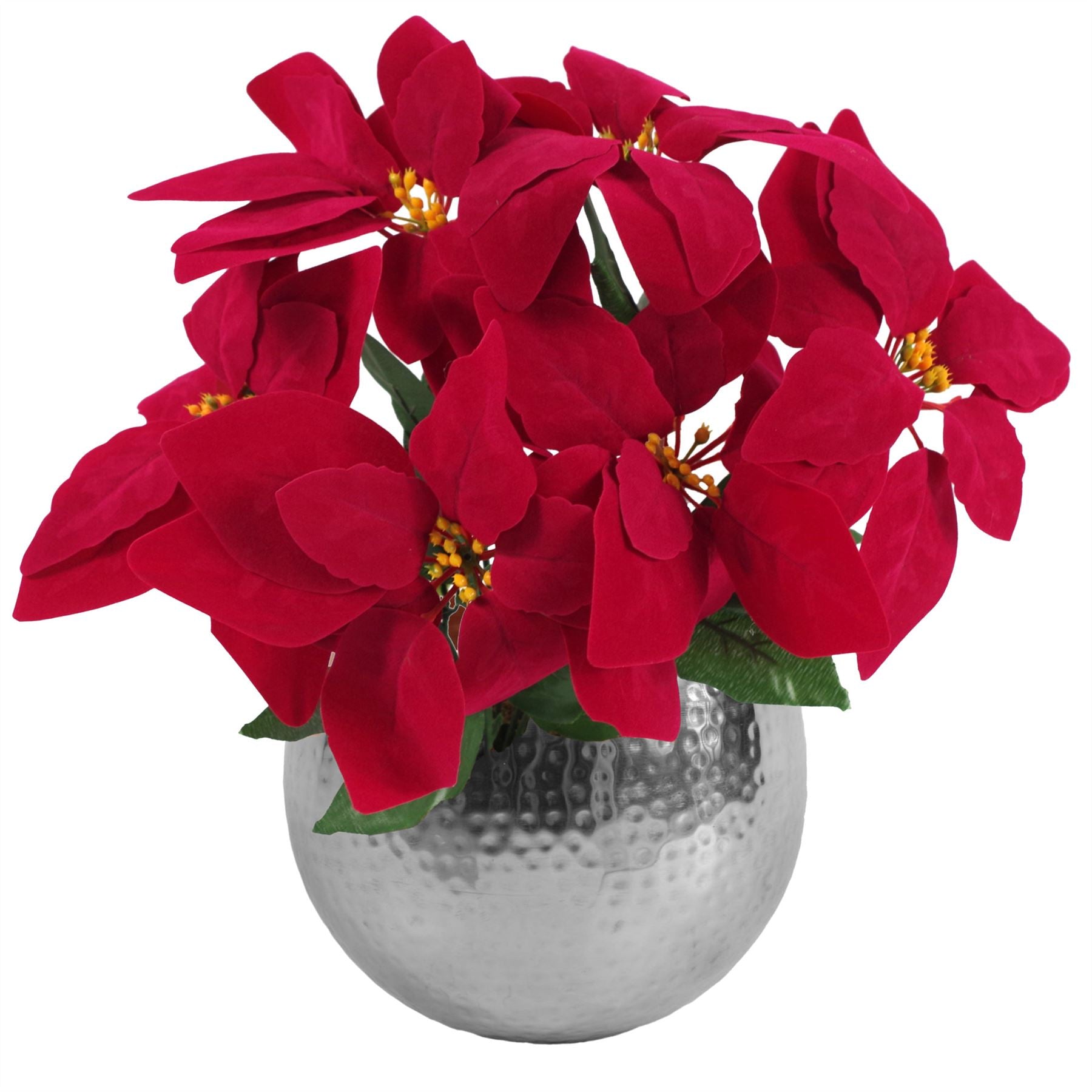 Artificial Christmas Xmas Red Poinsettia 40cm Potted Houseplant - Premium Quality
