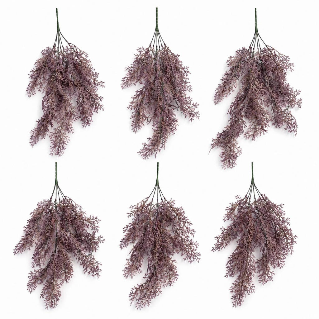 80cm Artificial Dusky Purple Coral Fern Trailing Plant Decorative Hanging Foliage - Premium Quality