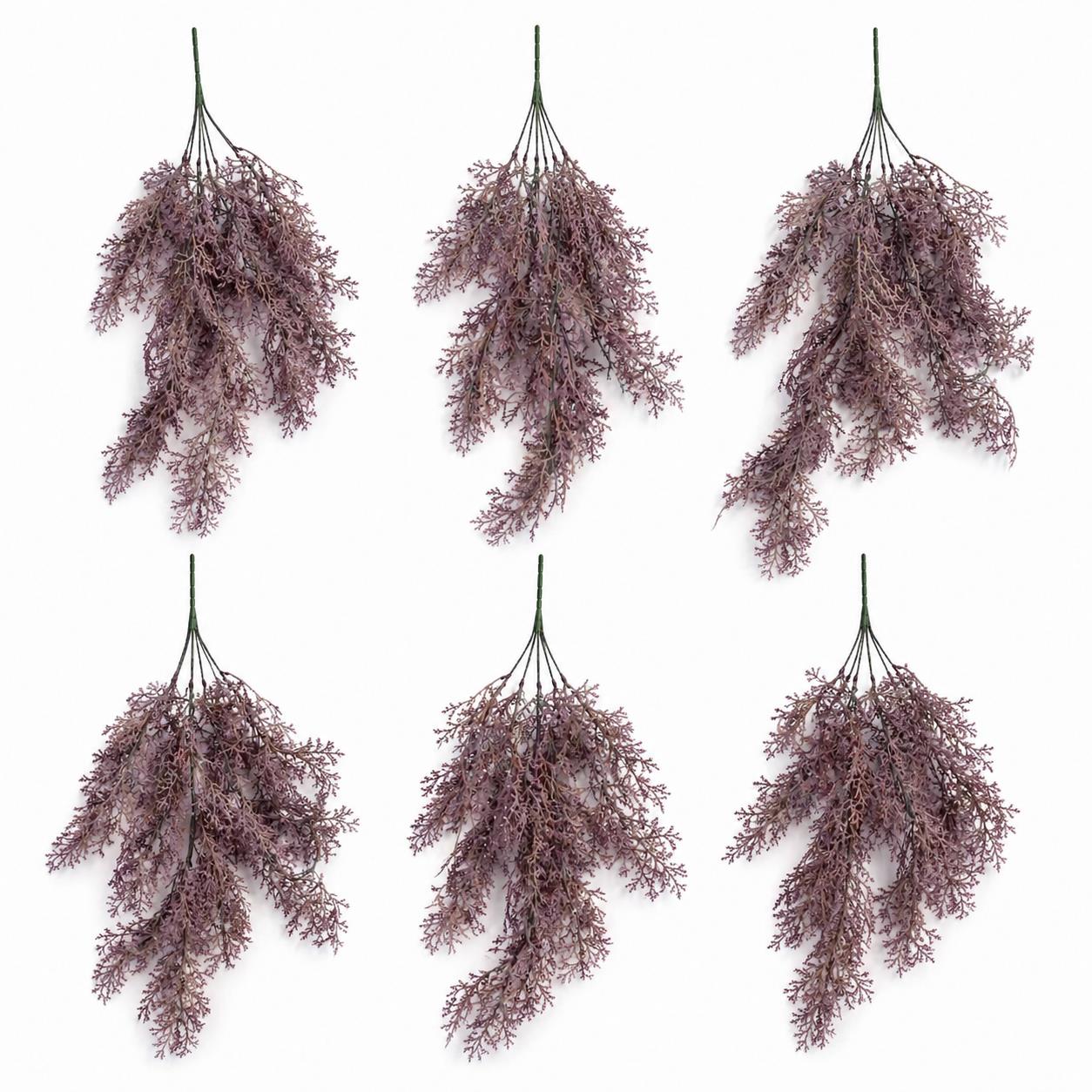 80cm Artificial Dusky Purple Coral Fern Trailing Plant Decorative Hanging Foliage - Premium Quality