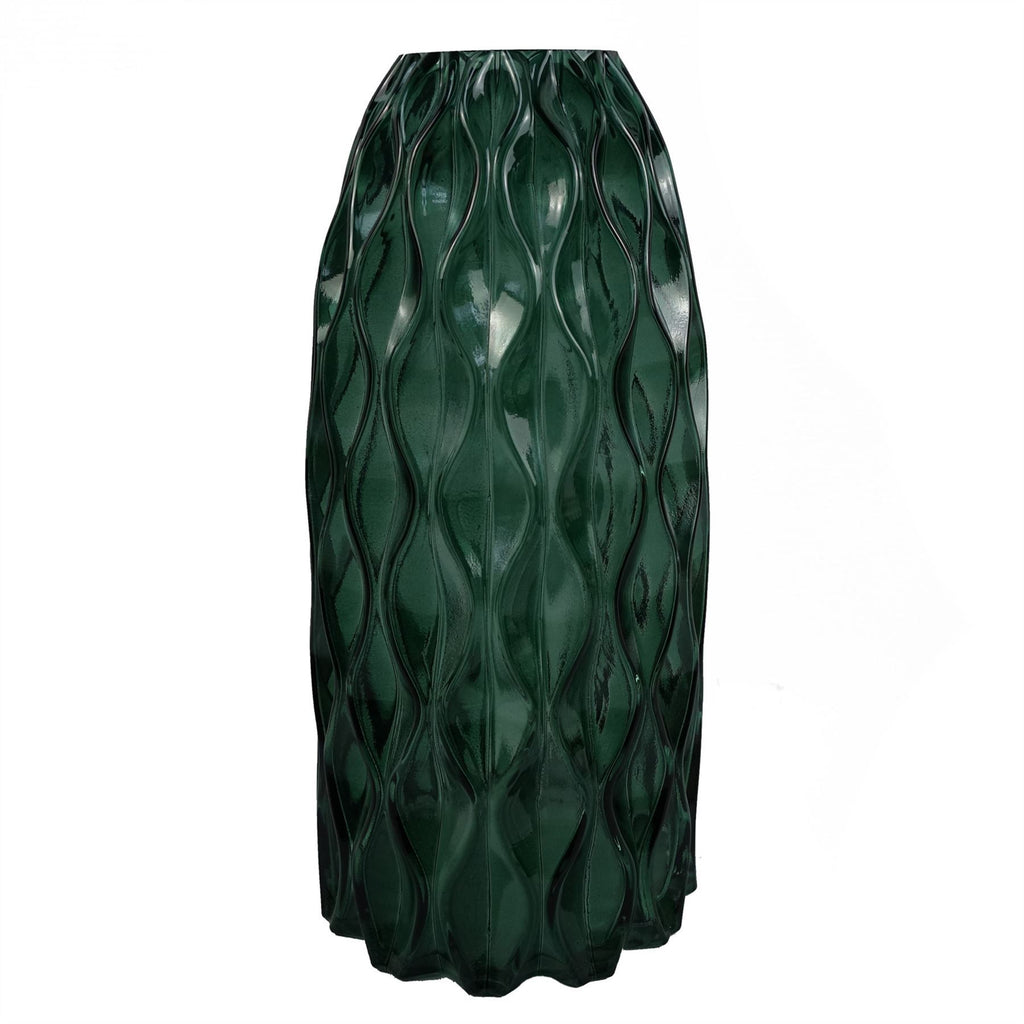 80cm Artificial Purple Larkspur and Berries Glass Vase - Premium Quality