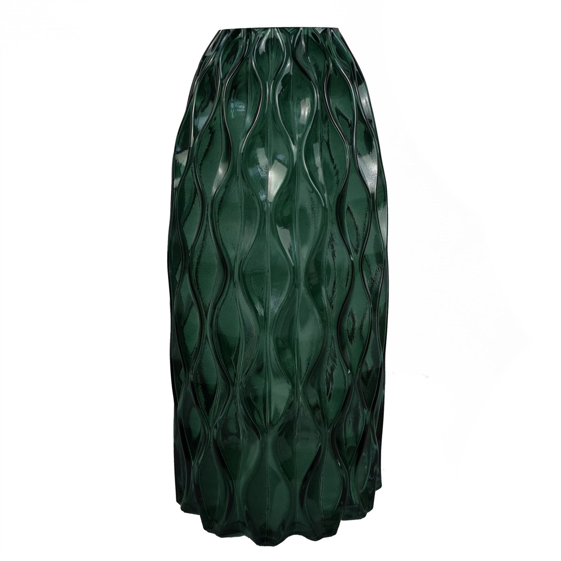 80cm Artificial Purple Larkspur and Berries Glass Vase - Premium Quality