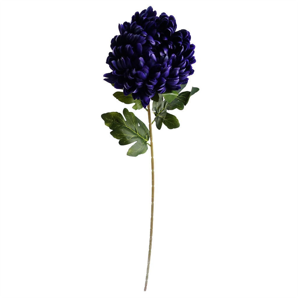 Artificial Pack of 6 x 75cm Extra Large Reflex Chrysanthemum - Purple - Premium Quality