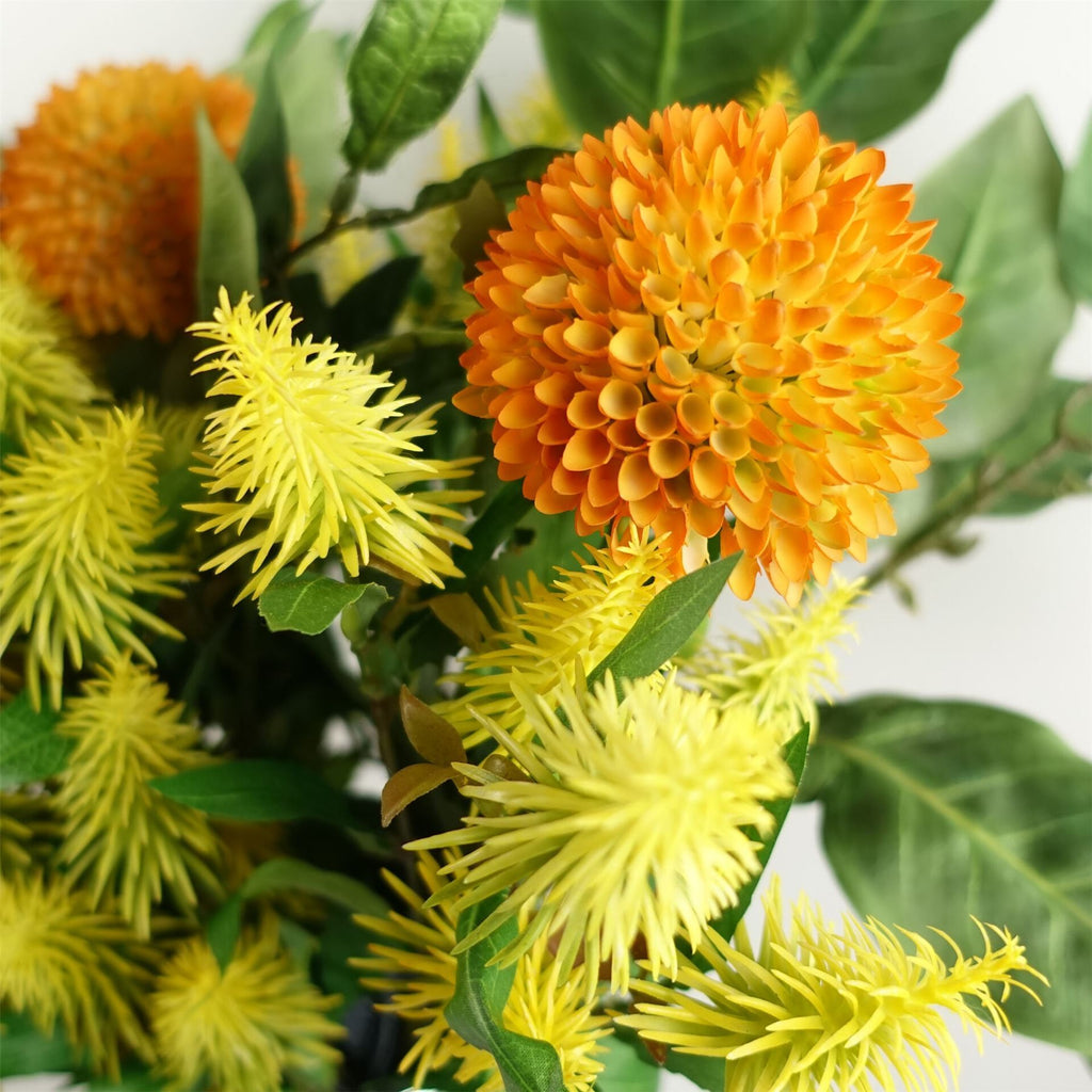 Artificial Pack of 6 x 55cm Callistemon Pallidus Yellow Bottle Brush Stem - Premium Quality