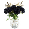 95cm Artificial Black Chrysanthemum Bundle Glass Ball Vase - Premium Quality