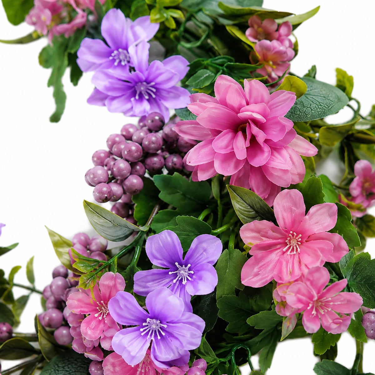 Pink and Purple Faux Flower Garland, 155cm Romantic Hanging Floral Trail