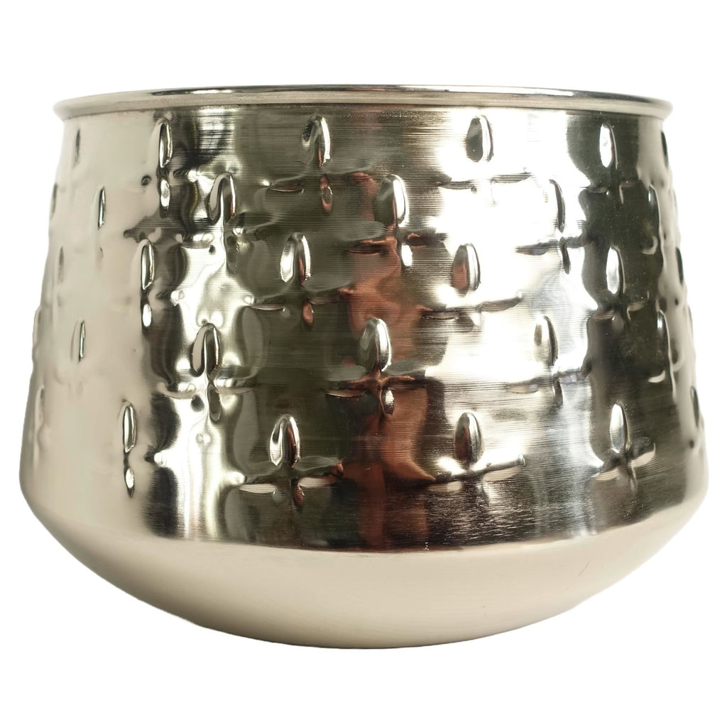 18cm Silver Cross Metal Planter by Botanik - Premium Quality