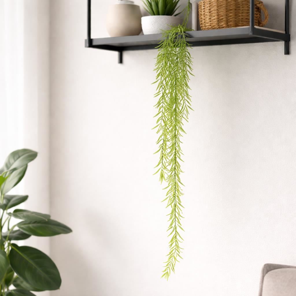 100cm Artificial Trailing Rhipsalis Style Hanging Plant - Light Green Tips - Premium Quality
