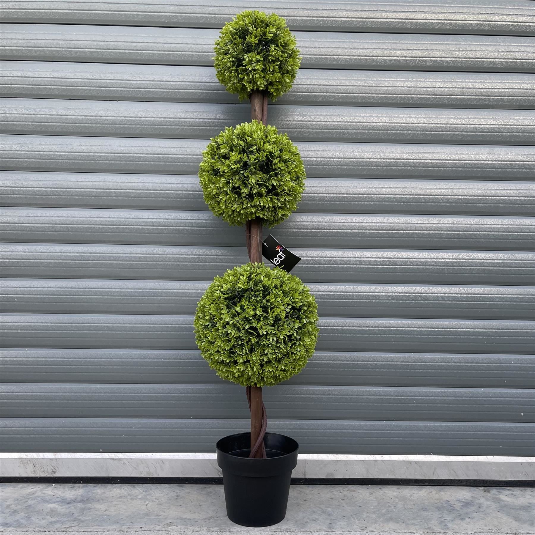 120cm Artificial Green Triple Ball Topiary Tree - Premium Quality