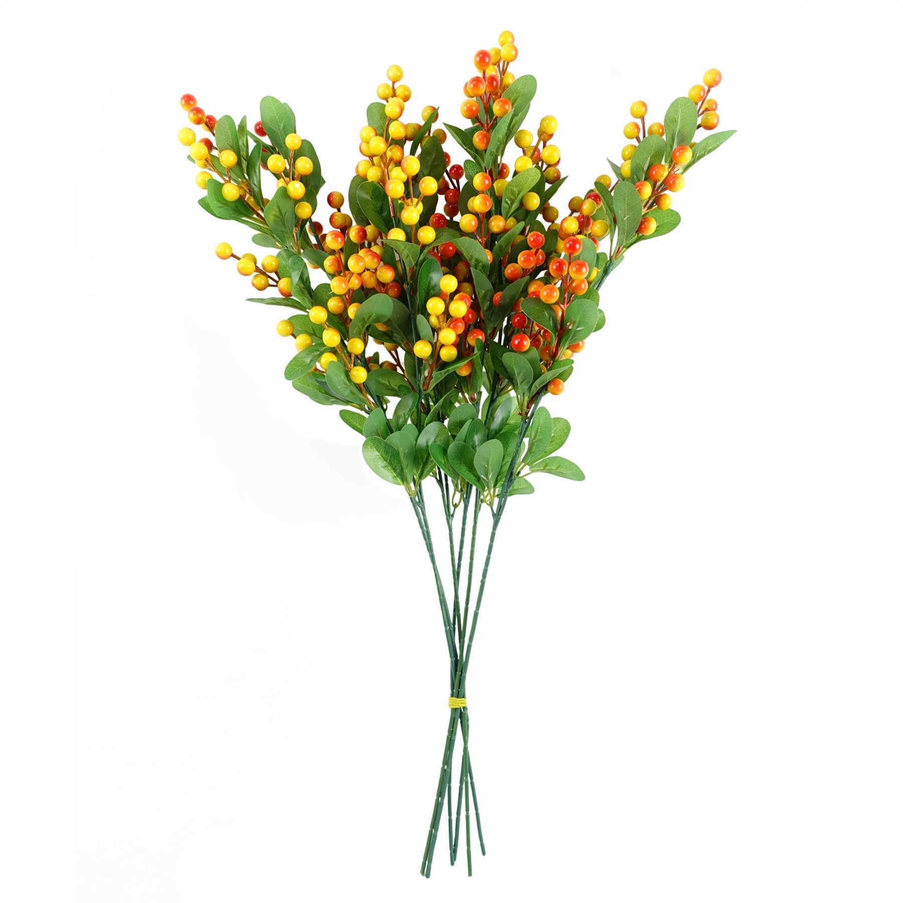 Pack of 6 x 70cm Artificial Orange Berry Spray - Premium Quality
