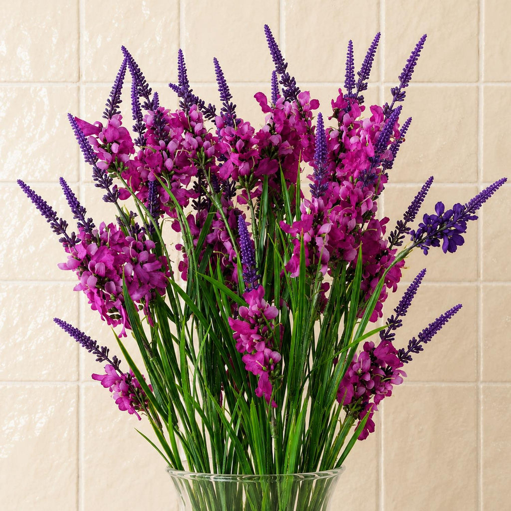 Pack of 6 x 80cm Dark Pink Larkspur Artifical Stem - Premium Quality