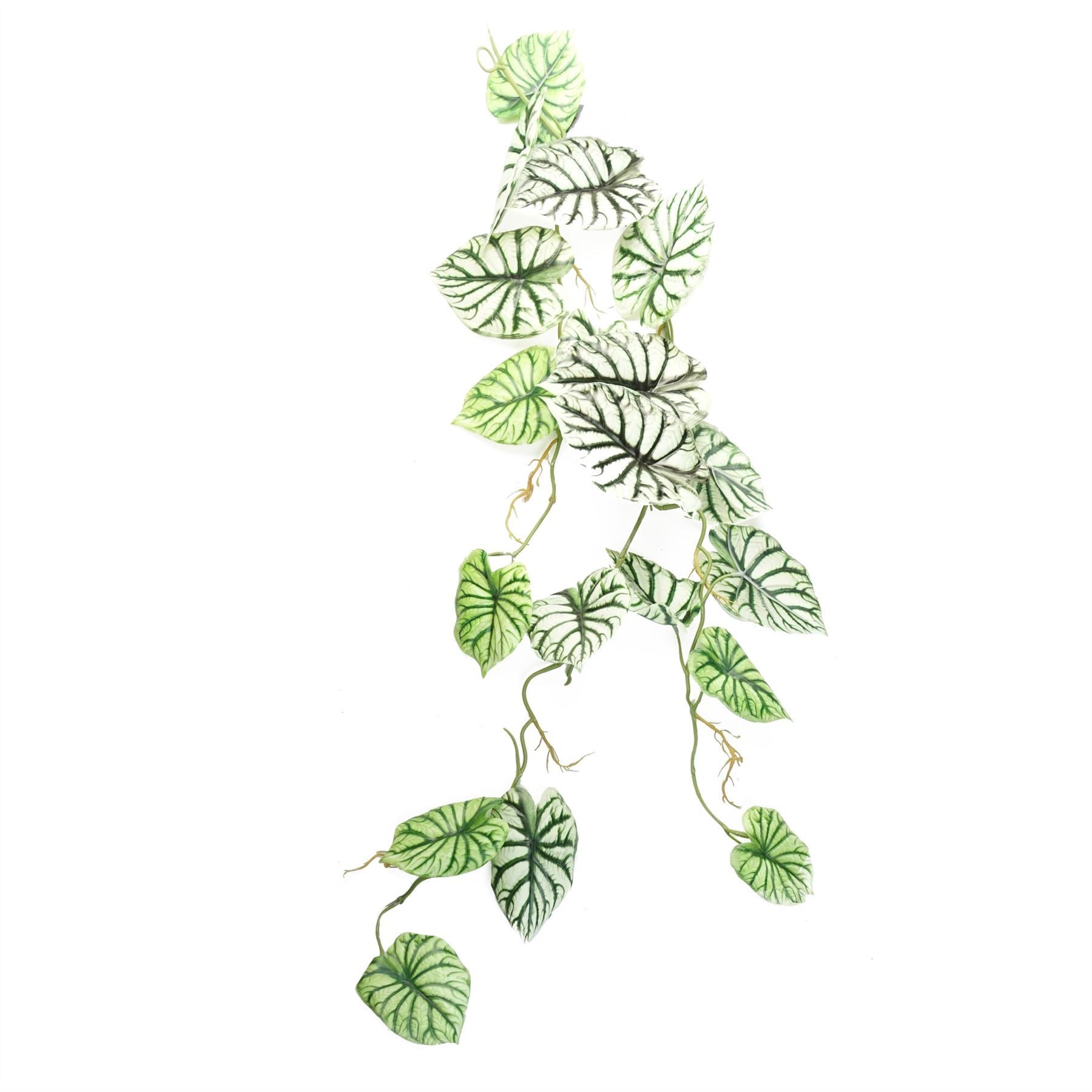 6 x 120cm Artificial Hanging Trailing Plant Alocasia Dragon Scale Light - Premium Quality
