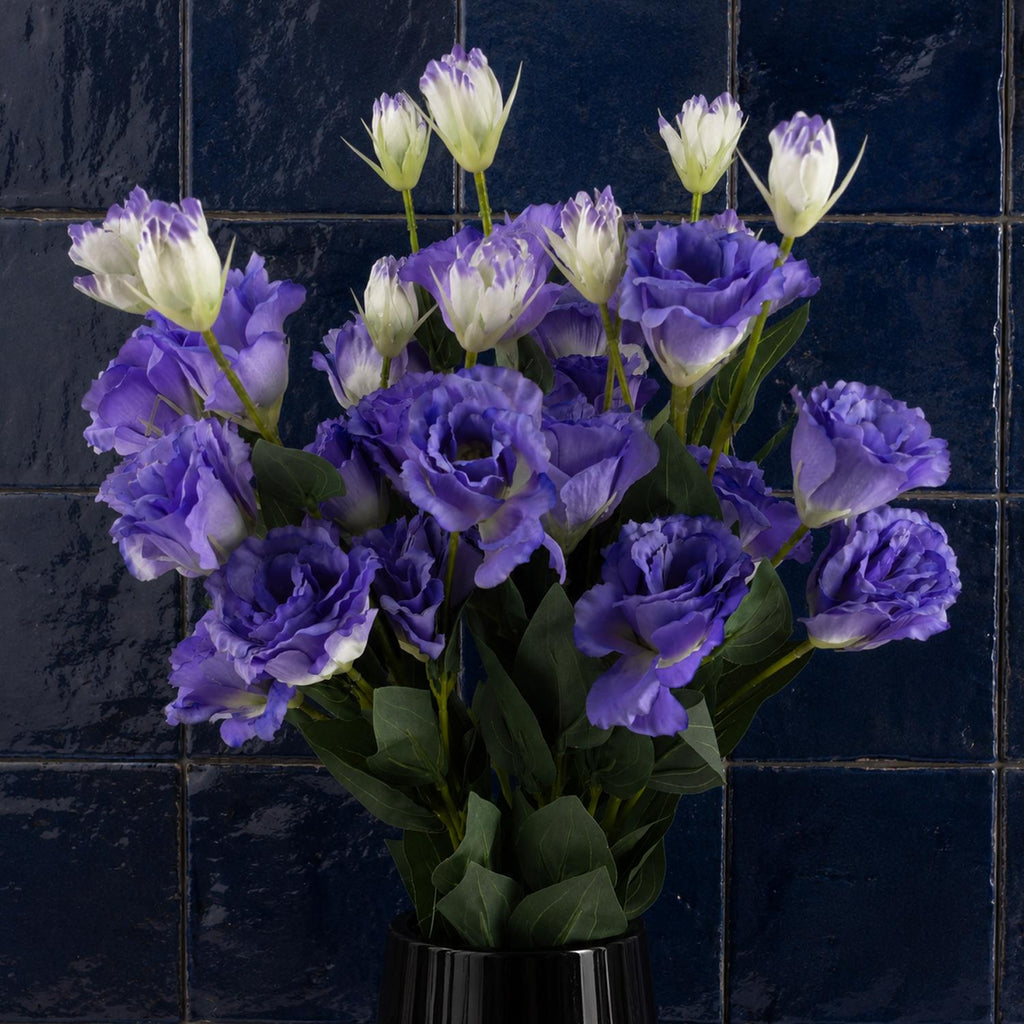Pack of 6 x 80cm Artificial Purple Wild Rose Stem - 36 Flowers - Premium Quality
