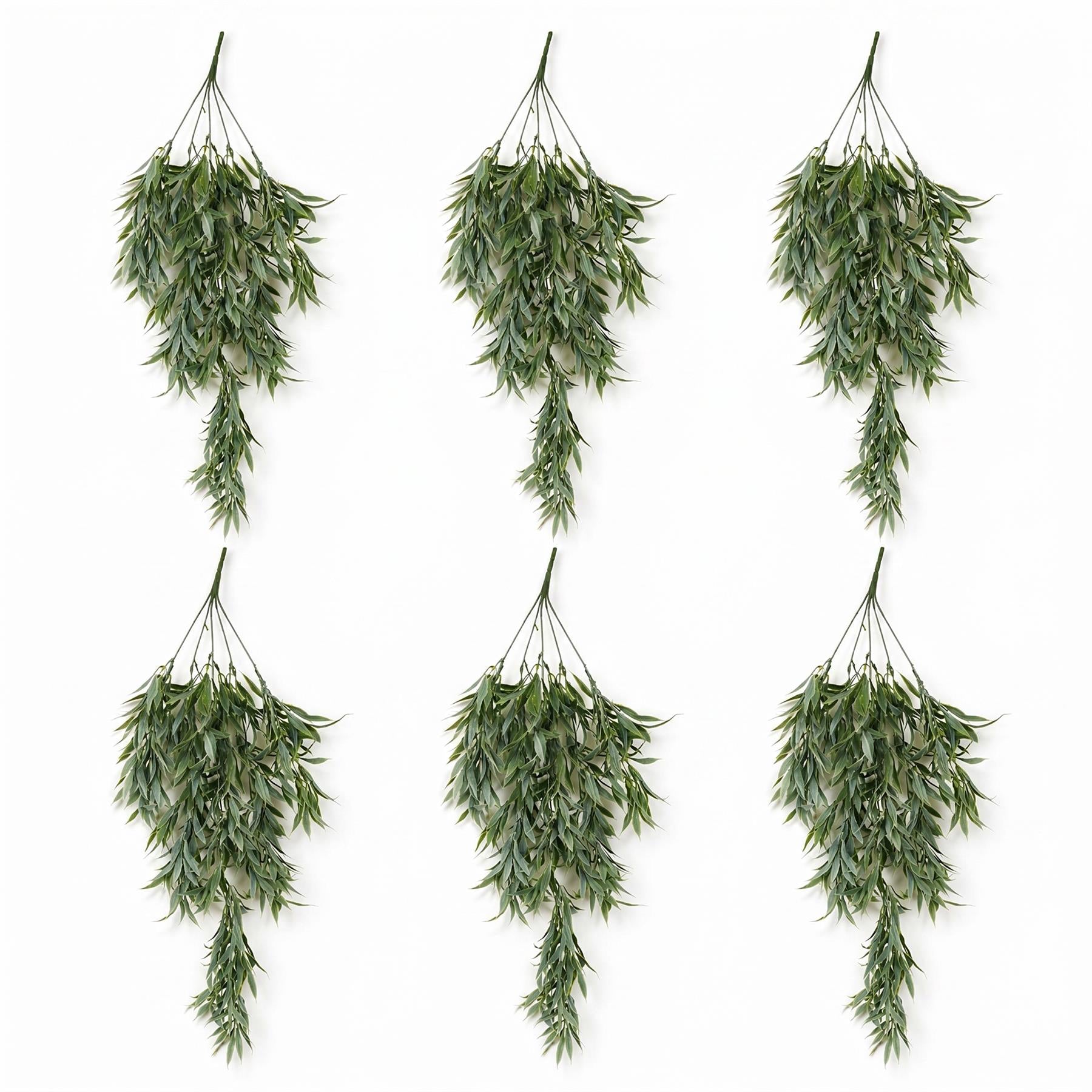80cm Artificial Italian Ruscus Hanging Plant with Realistic Foliage - Sage Green - Premium Quality