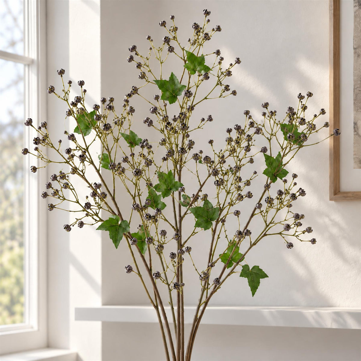 Faux Daphne Berry Sprays, 86cm Branching Stems - Set of 6