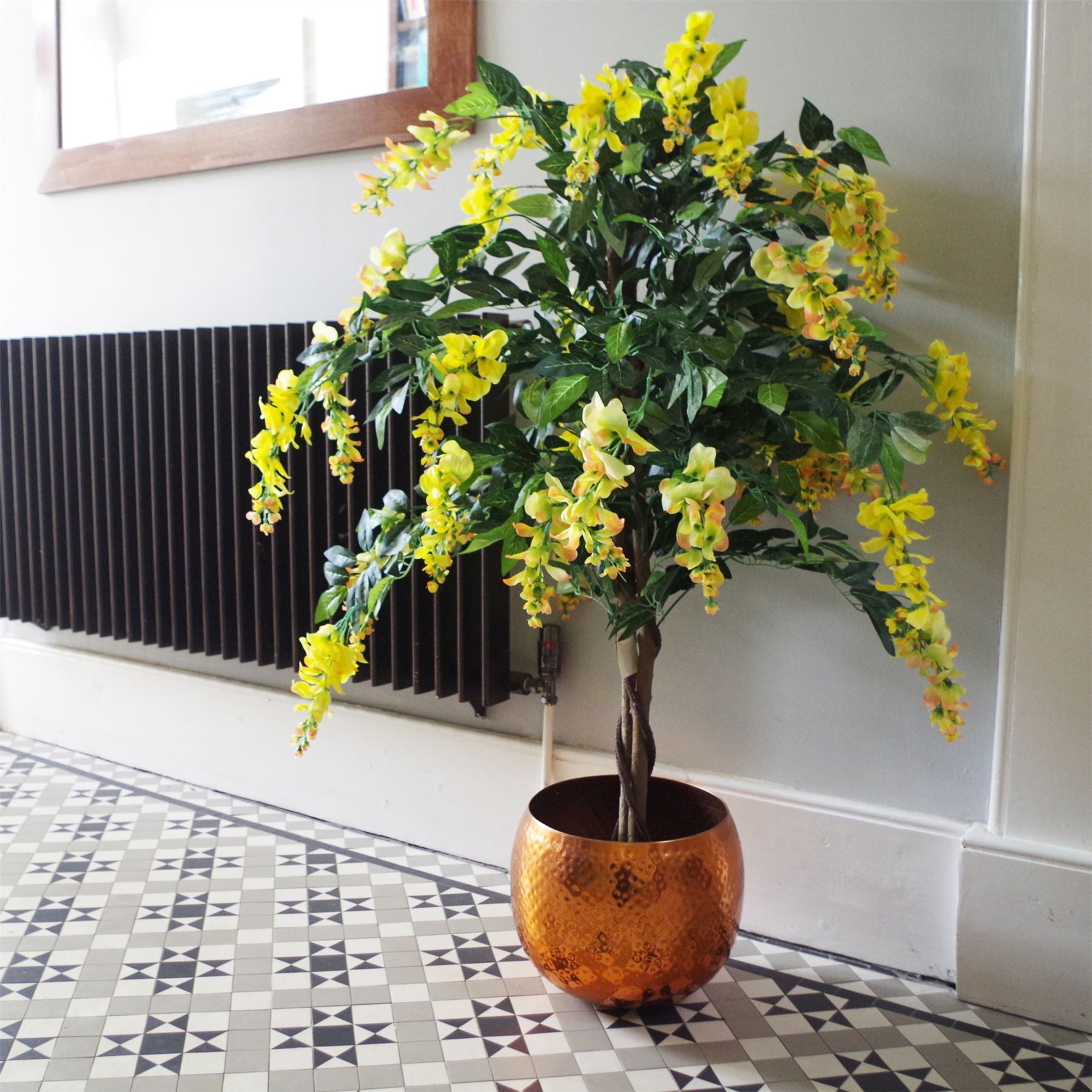 120cm Artificial Yellow Flowering Wisteria Tree