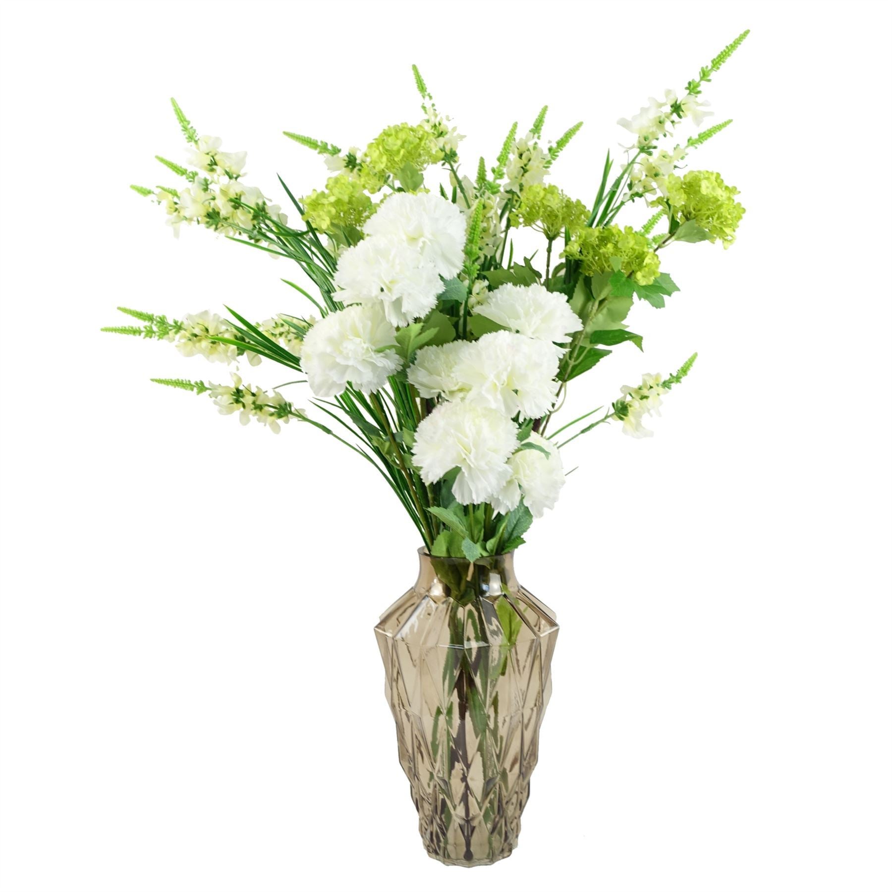 Artificial Pack of 6 x 80cm White Larkspur Artifical Stem - Premium Quality