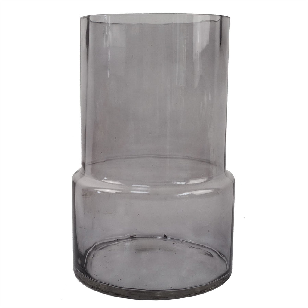 60cm Smoke Grey Vase Pink Peonies and Artificial Eucalyptus - Premium Quality