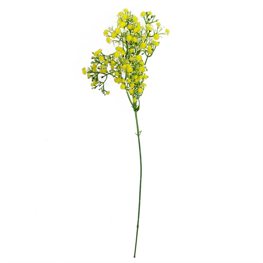 Artificial Pack of 6 x 55cm Gypsophila Yellow Stem - Premium Quality