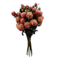 6 x 55cm Pink Peony Artificial Flower Stems - 24 flowers 18 buds - Premium Quality