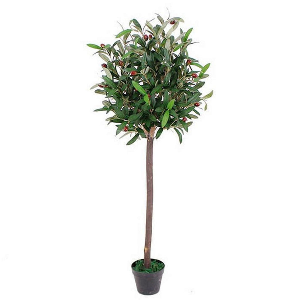 120cm Botanik Realistic Artificial Olive Tree in Black Plastic Pot