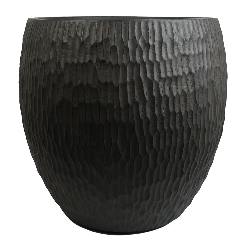 43cm Inoke Embossed Large Grey Composite Planter Plant Pot - Premium Quality