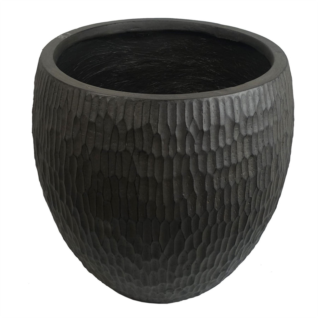 43cm Inoke Embossed Large Grey Composite Planter Plant Pot - Premium Quality