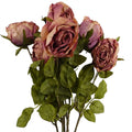 Pack of 6 x 70cm Artificial Dark Pink Rose - Premium Quality