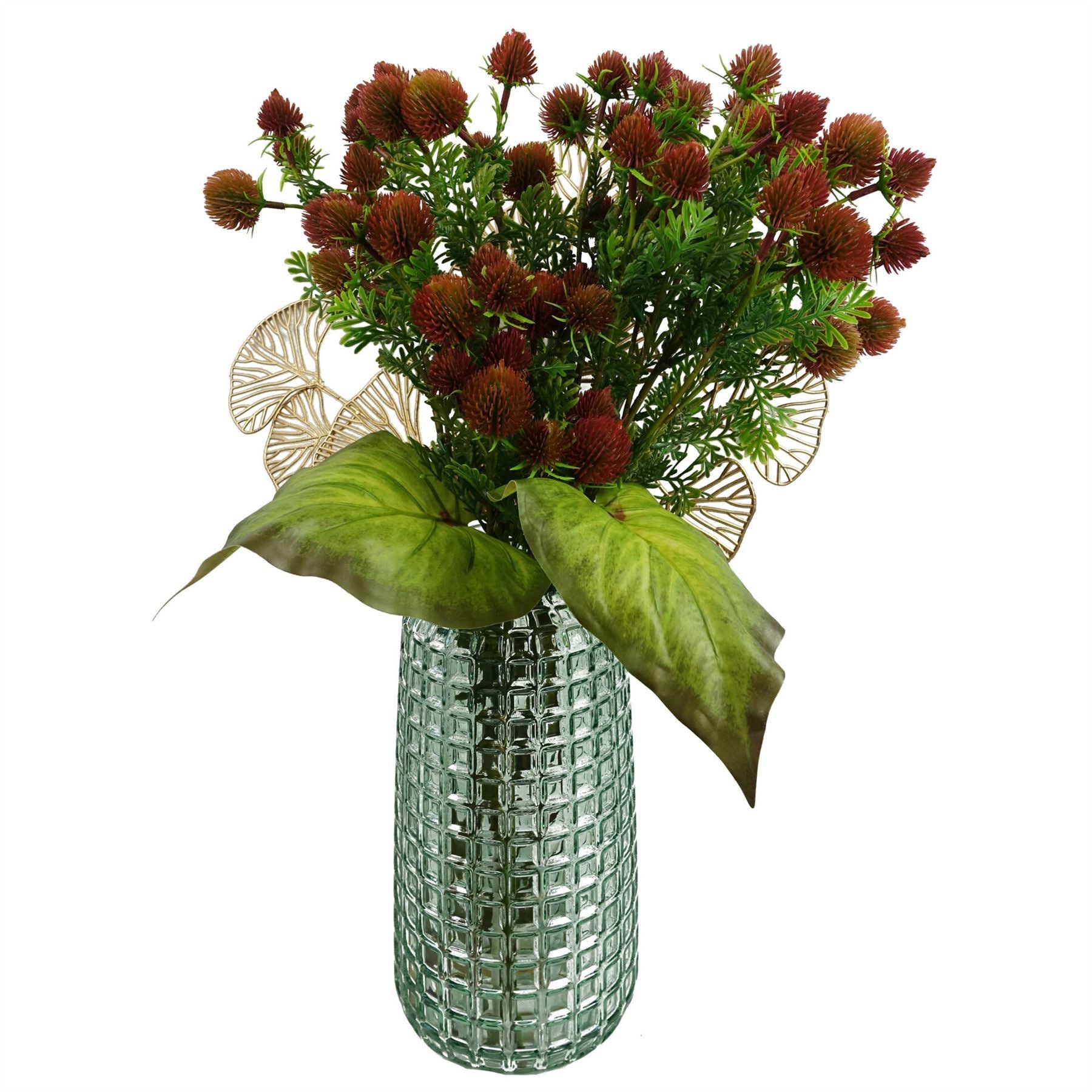Pack of 6 x 55cm Craspedia Stem Red Artificial - Premium Quality