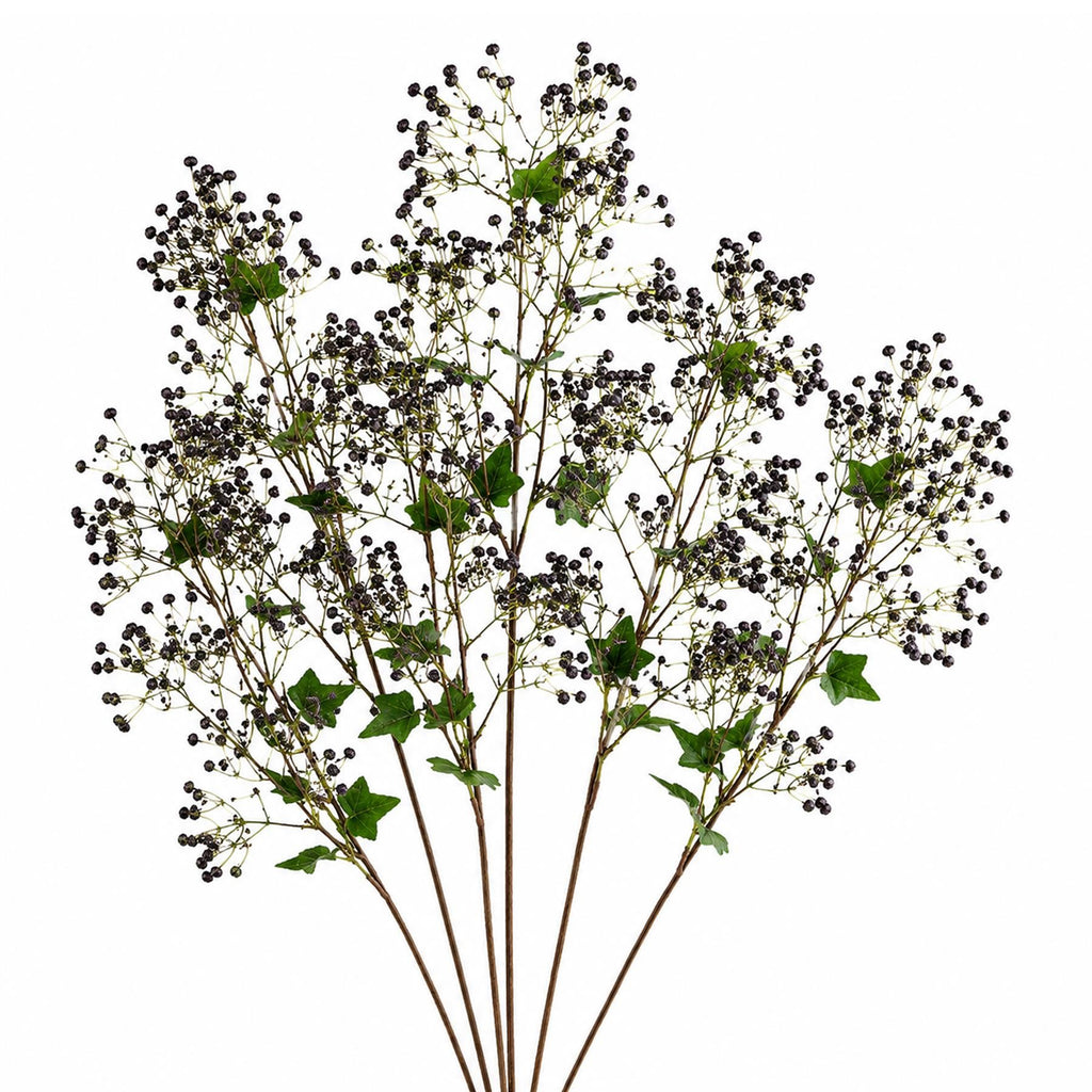 Faux Daphne Berry Sprays, 86cm Branching Stems - Set of 6