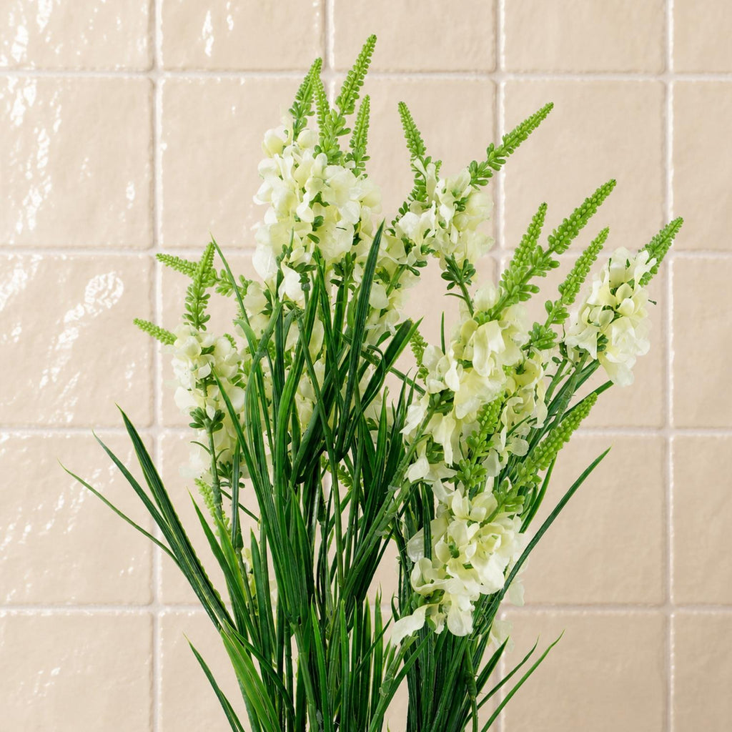 Pack of 6 x 80cm White Larkspur Artifical Stem - Premium Quality