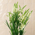 Pack of 6 x 80cm White Larkspur Artifical Stem - Premium Quality
