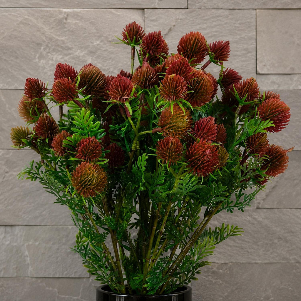 Pack of 6 x 55cm Craspedia Stem Red Artificial - Premium Quality