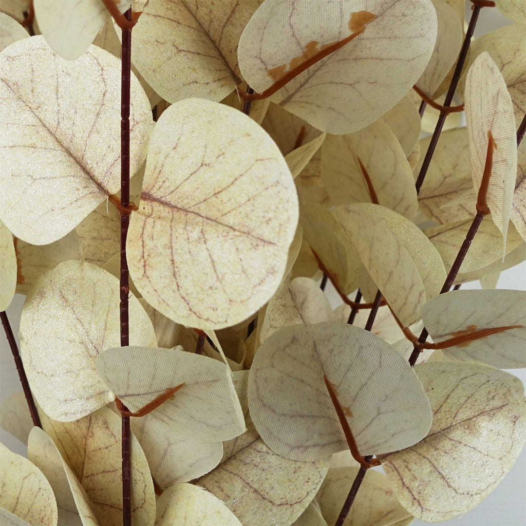 Artificial Pack of 6 x 80cm White Eucalyptus Foliage Stem - Premium Quality
