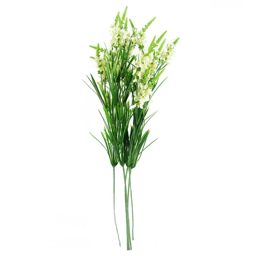 Artificial Pack of 6 x 80cm White Larkspur Artifical Stem - Premium Quality