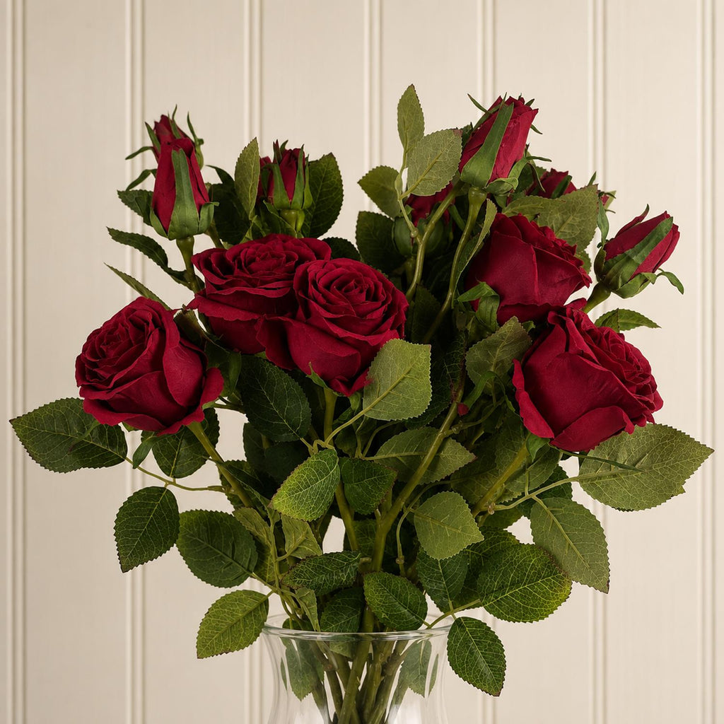 Pack of 6 x 60cm Artificial Red Rose Flower - Premium Quality