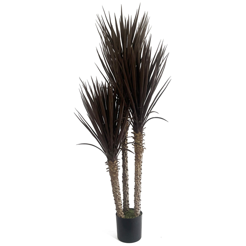 155cm Artificial Yukka Tree Plant Spiky UV Resistant Outdoor Tree Triple Dark Red and Brown