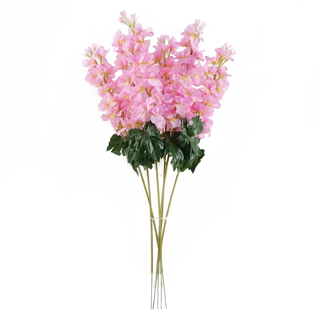 Pack of 6 x 75cm Delphinium Pink Artificial Stem - Premium Quality