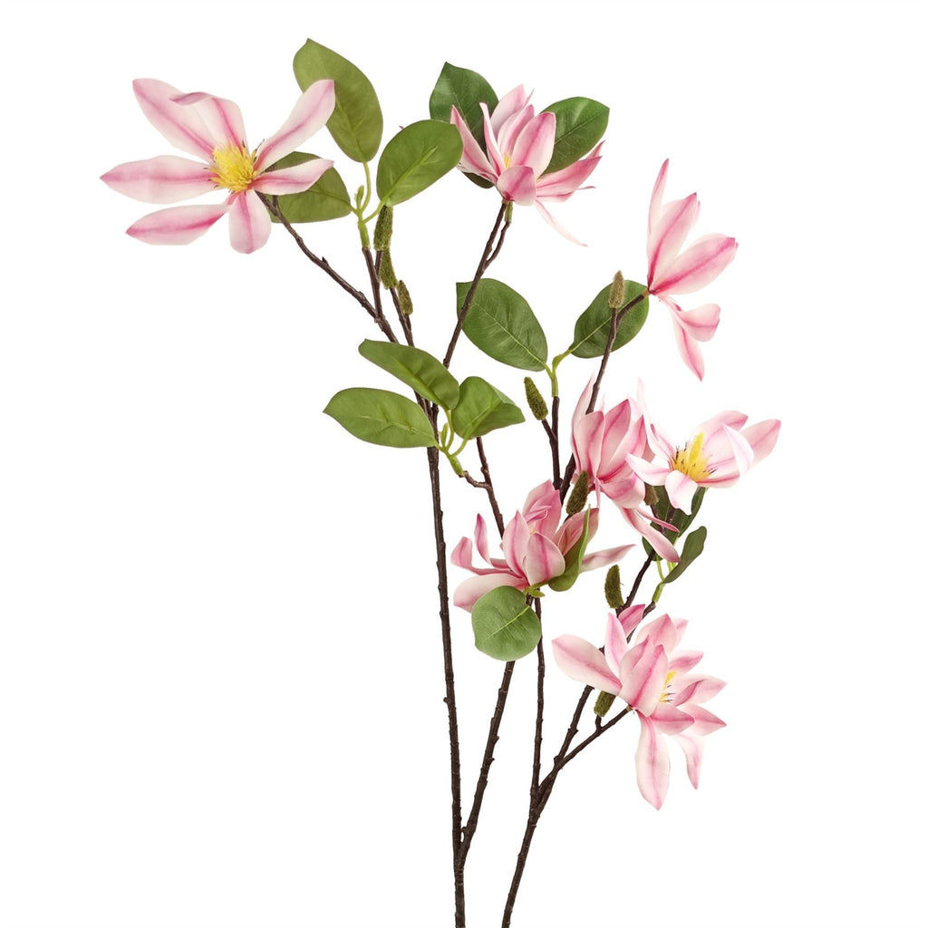 6x 100cm Pink Magnolia Floral Spray Artificial - Premium Quality